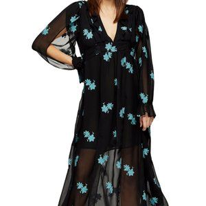 TopShop- NWT IDOL Embellished Floral Midi Dress